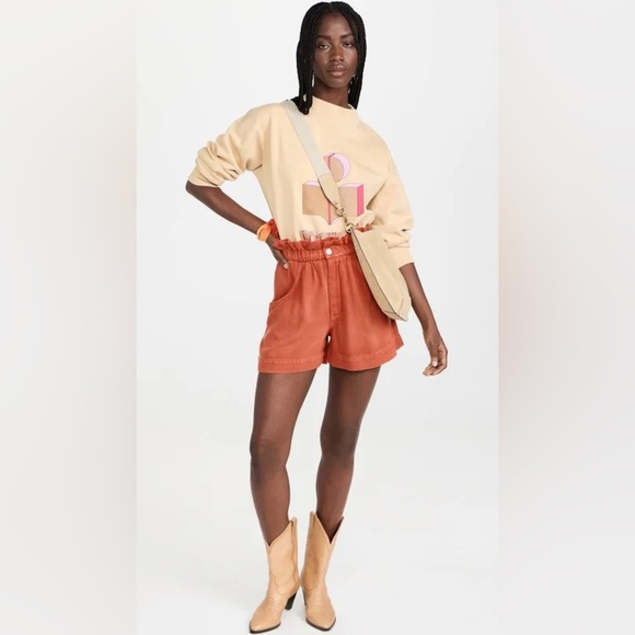 ISABEL MARANT ETOILE Titea Shorts - PAPAYA Size 40 - Picture 2 of 7